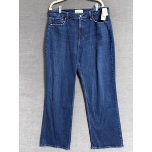 NEW Abercrombie Fitch Jeans 31L‎ Blue Baggy Low Rise Curve Love 33" inseam